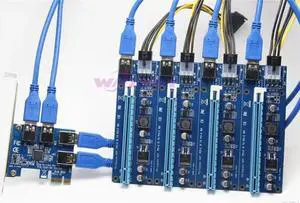 PCI 1 to 4 PCI E express 1X to 16X slots Riser Card Mini ITX 1X to external 2 3 4 PCI-E slot adapter PCIe Port Multiplier Card