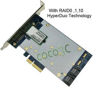 2 ports SATA 6Gbps + 2-port NGFF slot PCI-e Card HyperDuo SATA 3.0 M.2 SSD + HDD with RAID PCI Express card