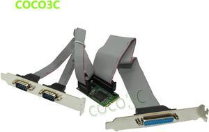 Combo 2S1P IEEE 1284 mini PCIe Controller card for mini ITX PCI-e to RS232 com port + printer LPT port adapter