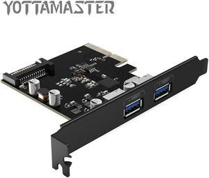 USB3.1(GEN 2) PCI-E Expansion Card Adapter with 2 external USB3.1 Ports and 15PIN Power Connector for Windows