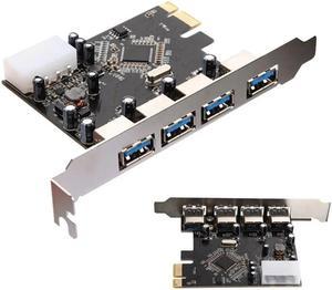 4 Port USB 3.0 PCI-e PCI Express VLI USB Hub Card Adapter 5Gbps