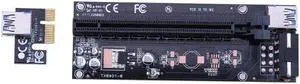 60cm PCIe PCI-E 1x to 16x PCI Express Riser Card USB3.0 Cable/SATA to 4Pin Riser Board Molex Power Cord for Miner Machine