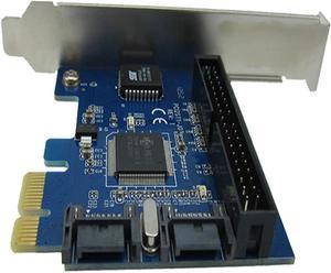 Desktop PCI-E to SATA expansion card/ PCIe to dual 7pin SATA + IDE hard disk controller adapter