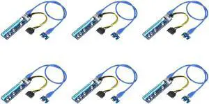 USB 3.0 PCI-E Riser PCI Express Extension Cable 1X to 16X Extender Riser Mining Dedicated Card Adapter with SATA 15Pin-6Pin