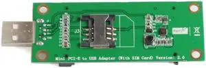 Mini PCI-E Wireless WWAN Card to USB Adapter Card with SIM Card Slot