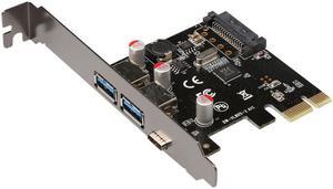 USB 3.1 Type-C + 2 usb 3.0 type-A + SATA 15PIN USB header PCI-e Card Desktop PCI Express to USB3.1 Adapter via chip