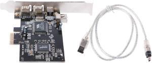 1 Set PCI-e 1X IEEE 1394A 4 Port(3+1) Firewire Card Adapter With 6 Pin To 4 Pin IEEE 1394 Cable For Desktop PC