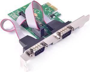 2 Ports RS232 PCIE RS-232 Serial Port COM to PCI-E PCI Express Adapter Card