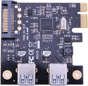 PCI-E to USB3.0 2 Port PCI Express Expansion Card 19Pin Power Connector PCI-eX1 X4 X8 X16 interface Expanding Card