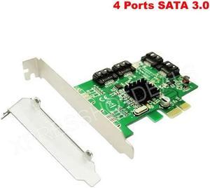 PCI Express PCI-E 4 Port SATA3 SATAIII Controller Card w/ Low Profile Bracket