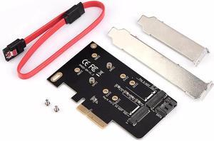 2 Ports NGFF M.2 B + M Key To PCI-E 4X 3.0 Adapter Card SSD To PCI Express Add On Cards