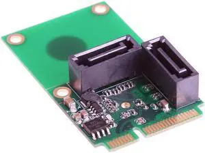 Expansion Card 2-Port SATA 6G Mini PCI Controller Card PCI-E To SATA3.0 + 2 x SATA3 Cable
