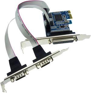 2 Ports RS232 PCIE RS-232 Serial Port COM & 1 Port Printer Parallel Port LPT to PCI-E PCI Express Adapter Card
