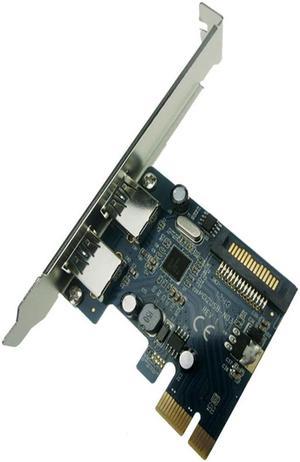 2-Port SuperSpeed USB 3.0 PCI-E PCIE PCI Express Connector Adapter usb3.0 Extender Add On Card Low Profile