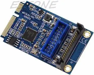 Mini PCI-E to 19-pin USB 3.0 Dual SATA Expansion Card Adapter