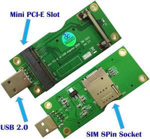 Quality Mini Wireless PCI-E Card Slot to USB Adapter with SIM 8Pin for WWAN/LTE Module