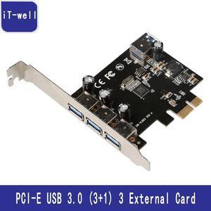 PCI-E USB 3.0 expansion card 4 Ports PCI Experss Controller Card with power USB 3.0 HUB