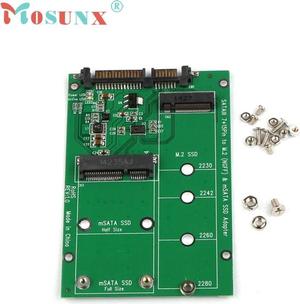 Mecall 2 in 1 Mini PCI-E 2 Lane M.2 And mSATA SSD To SATA III 7+15 Pin Adapter