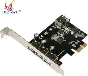 DIEWU USB 3.0 (3+1) 3 External + 1 Internal Ports pci-e PCI Experss pci e Controller Riser Card adapter PCIE adaptator