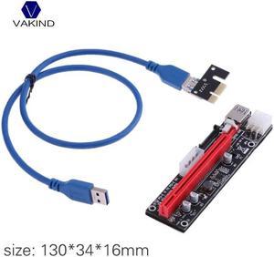 PCI-E PCIE PCI Express 1X To 16X With 4pin 6pin 15pin Extension Riser Card With USB3.0 Adapter Cable 60cm For GPU Miner Riser