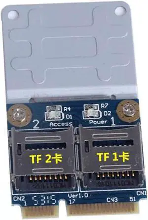 2 ports SSD HDD for Laptop Dual Micro SD SDHC SDXC to Mini PCI-e Memory Card reader mPCIe to 2 mini-sdcards adapter