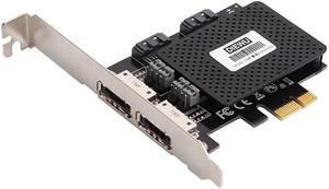 DIEWU PCI-E To 2 port SATA 3.0 & 2 port esata PCIE SATA3 Expansion Riser Card PCI Express Adapter