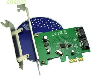 Internal 2 Ports SATA 6Gbps PCI Express Controller Card with Low profile Bracket PCI-e 1x to Dual SATA 3.0 Port Adapter ASM1061