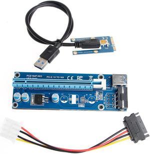 New 1 Set Mini PCI-E Express 1x To 16x USB 3.0 Extender Riser Card Adapter SATA 15 Pin To 4Pin Power Cable 16.5cm C26