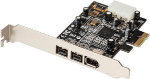 2 ports 1394B + 6 Pin 1394A PCI-e card External Firewire 800 400 IEEE 1394b PCI express card Chipset TI2213