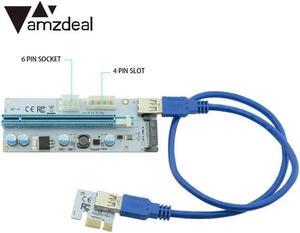 1X to 16X graphics adapter cable 4PIN / 6PIN / SATA power supply USB3.0 PCI-E mining line adapter card extension cable