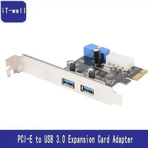 PCI-E USB 3.0 Card 2 Ports 5Gbps PCI-E to USB 3.0 Expansion Card Adapter for Win XP/7/8/10