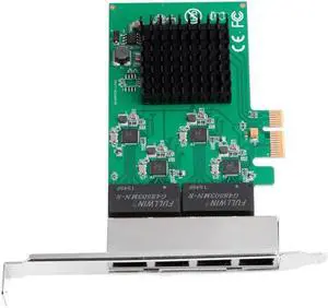 4 Port Gigabit Ethernet Network Card Adapter PCI-E X1 Four RJ45 Ethernet Interface w/ Low Profile Bracket