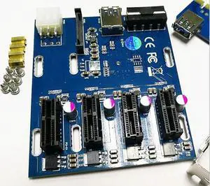 Mining dig games add on cards PCI-E to PCIe Riser card 1 drag 4 PCI-E to PCIe 1X interface adds on cards with 4 Port