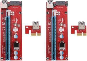 2pcs PCI-E PCI Express 1x to 16x Riser Card USB3.0 Extender Cable with LED Indicator Riser Card for Bitcion Miner