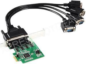 PCI Express PCI-E 4 Port Serial RS-232 COM DB9 Card Adapter Converter