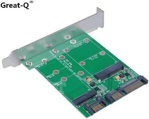 PCIE PCI-E PCI Express MSATA TO SATA M.2 NGFF TO SATA 3.0 Card Adapter with baffle