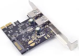 PCI-E USB 3.0 2 Ports Card with 15-pin SATA Power Converter Renesas NEC chipset