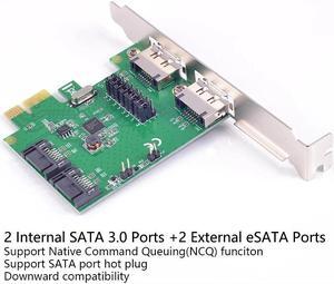 PCI-E To SATA3 SATA3.0 6Gb/s PCIE eSATA SATA III Expansion Card PCI-E Express 2 internal SATA + 2x enteral eSATA Adapter