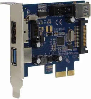 2x USB3.0 Power eSATA PCIe Card 9pin USB eSATA PCI-e Adapter Converter Card with SATA Power Socket