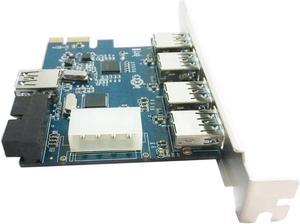 PCI-E 4-Port USB 3.0 + 1-Port USB 3.0 + USB 3.0 20 PIN Expansion Card for Desktop