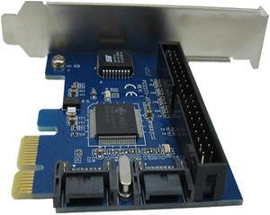 Desktop PCI-E to SATA 7pin expansion card/ PCI express to 2x SATA + IDE hard disk controller adapter