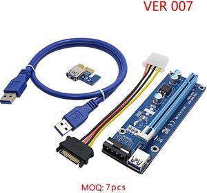 USB 3.0 For bitcoin Miner PCI-E Riser PCI Express Extender Riser Card 1X to 16X Adapter with SATA 15 Pin-4Pin Power Cable