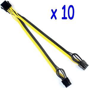 10x CPU 8Pin to Graphics Video Card Double PCI-E PCIe 8Pin ( 6Pin + 2Pin ) Power Supply Splitter Cable Cord