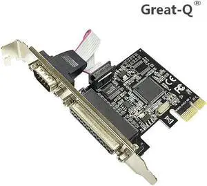 Moschip PCI express 1 Serial and 1 parallel port Card RS232 Printer port PCIe PCI-e Riser Card
