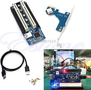 PCI-E Express X1 to Dual PCI Riser Extend Adapter Card With USB 3.0 Cable