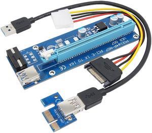 USB 3.0 PCI-E PCI E Express Extender Riser Card 1x to 16x Cable 60cm SATA 15Pin Power Cable for BTC Miner Machine bitcoin mining