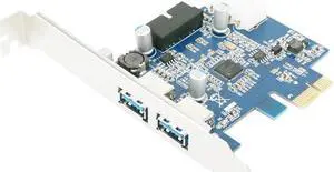 PCI Express 2.0 PCI-E to USB 3.0 Hub PC Card Adapter 5.0Gbps 19 pin Add On Card For Windows XP 7 8