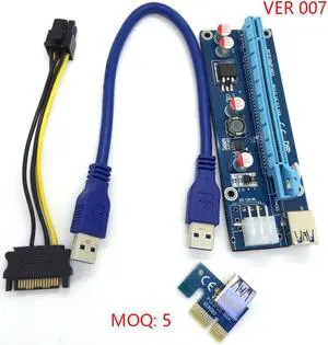 VER007 PCI-E Express USB 3.0 1x to 16x Extender Riser Card Adapter SATA Power Cable WK06