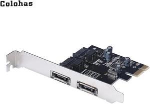 6Gbps PCI-E PCI Express to 2 Ports SATA Dual Ports eSATA Expansion Card SATA 3.0 Port Adapter for Hard Drive SSD