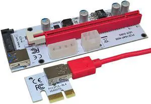 60cm 4pin molex pci-e Riser card 6pin Riser sata power pcie 1x to 16x pci express Riser card for antminer btc miner mining